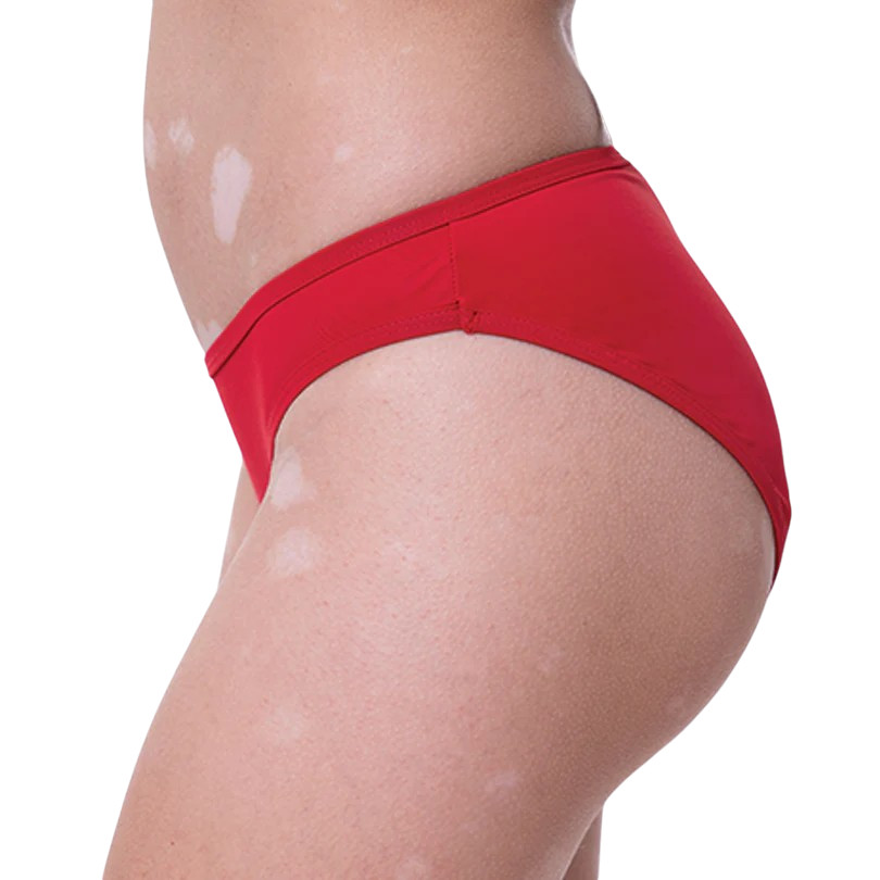 Menstruační plavky Femi.Eko Maja Bikini UPF30 Moderate červené spodní díl (Maja-Red) 4XL - Obrázek 2