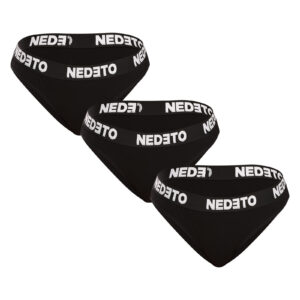 2. jakost 3PACK dámské kalhotky Nedeto černé (3NKB001/II) 3XL