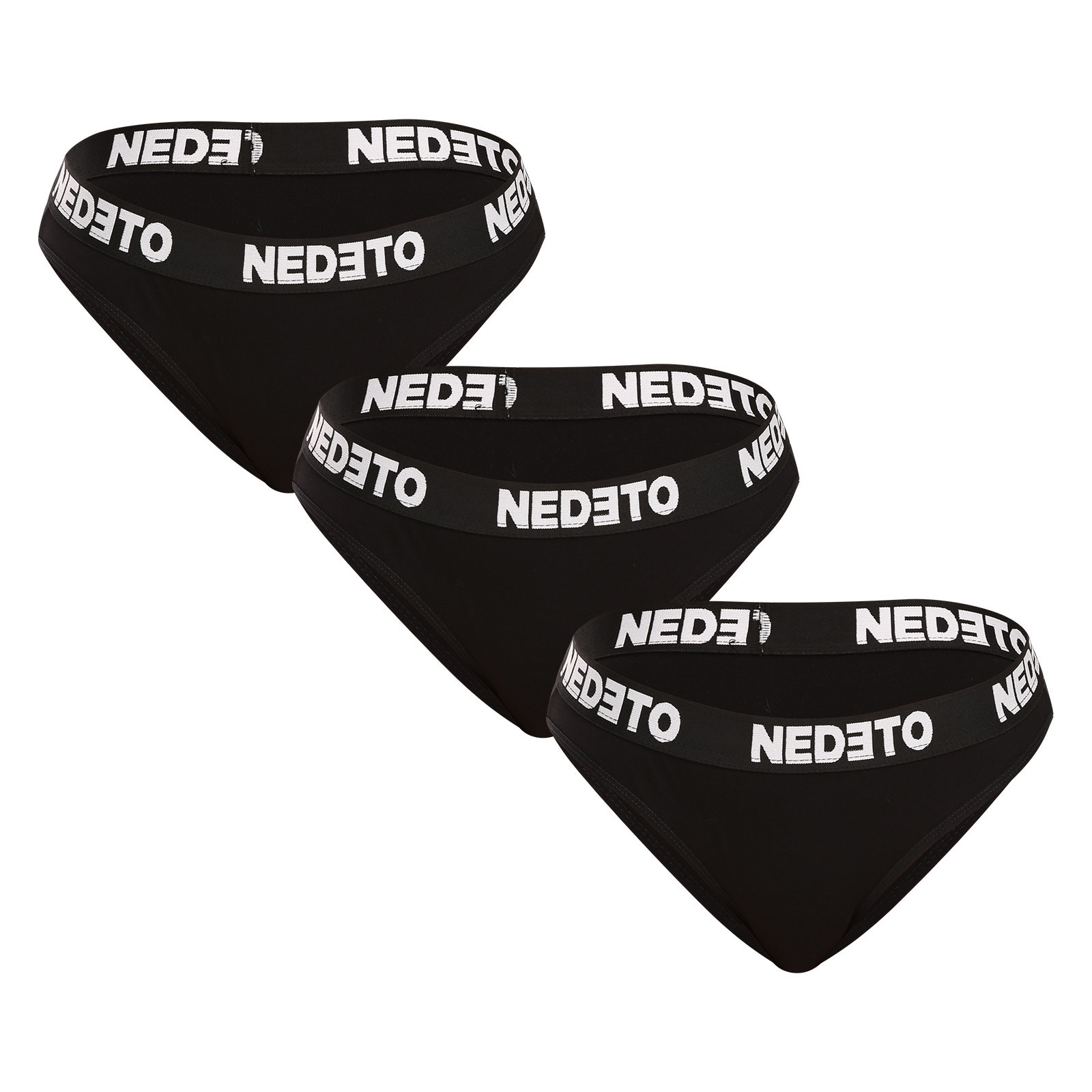 2. jakost 3PACK dámské kalhotky Nedeto černé (3NKB001/II) 3XL