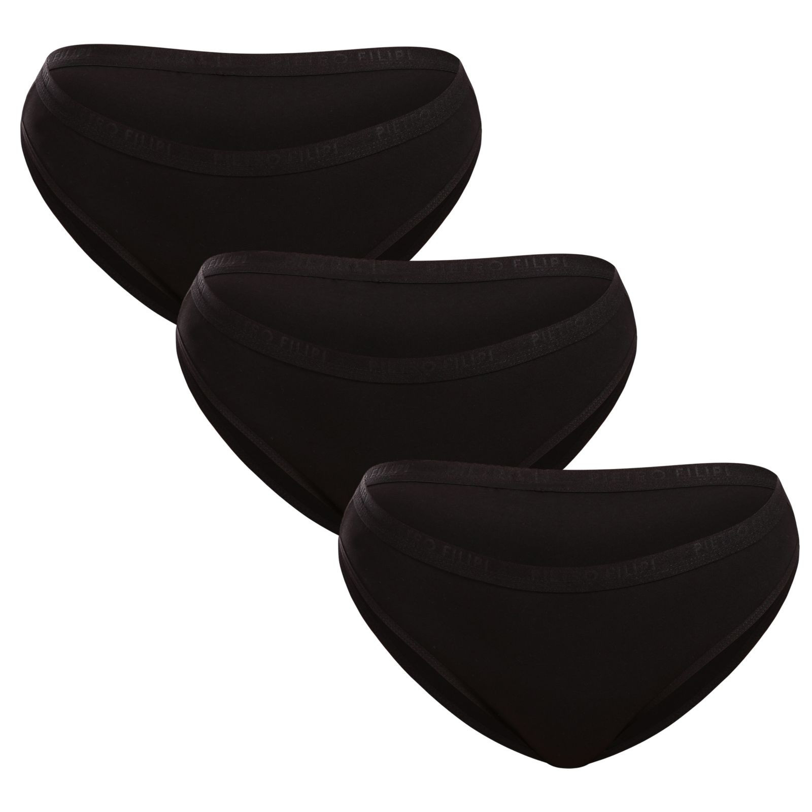 2. jakost 3PACK dámské kalhotky Pietro Filipi černé (3KB001/II) XS