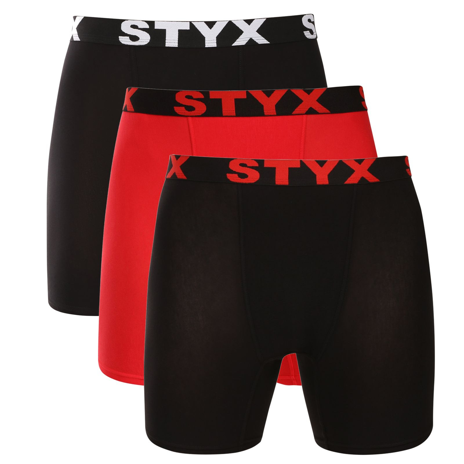 3PACK pánské boxerky Styx long sportovní guma vícebarevné (3UN09004) XL