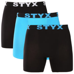 3PACK pánské boxerky Styx long sportovní guma vícebarevné (3UN09019) L