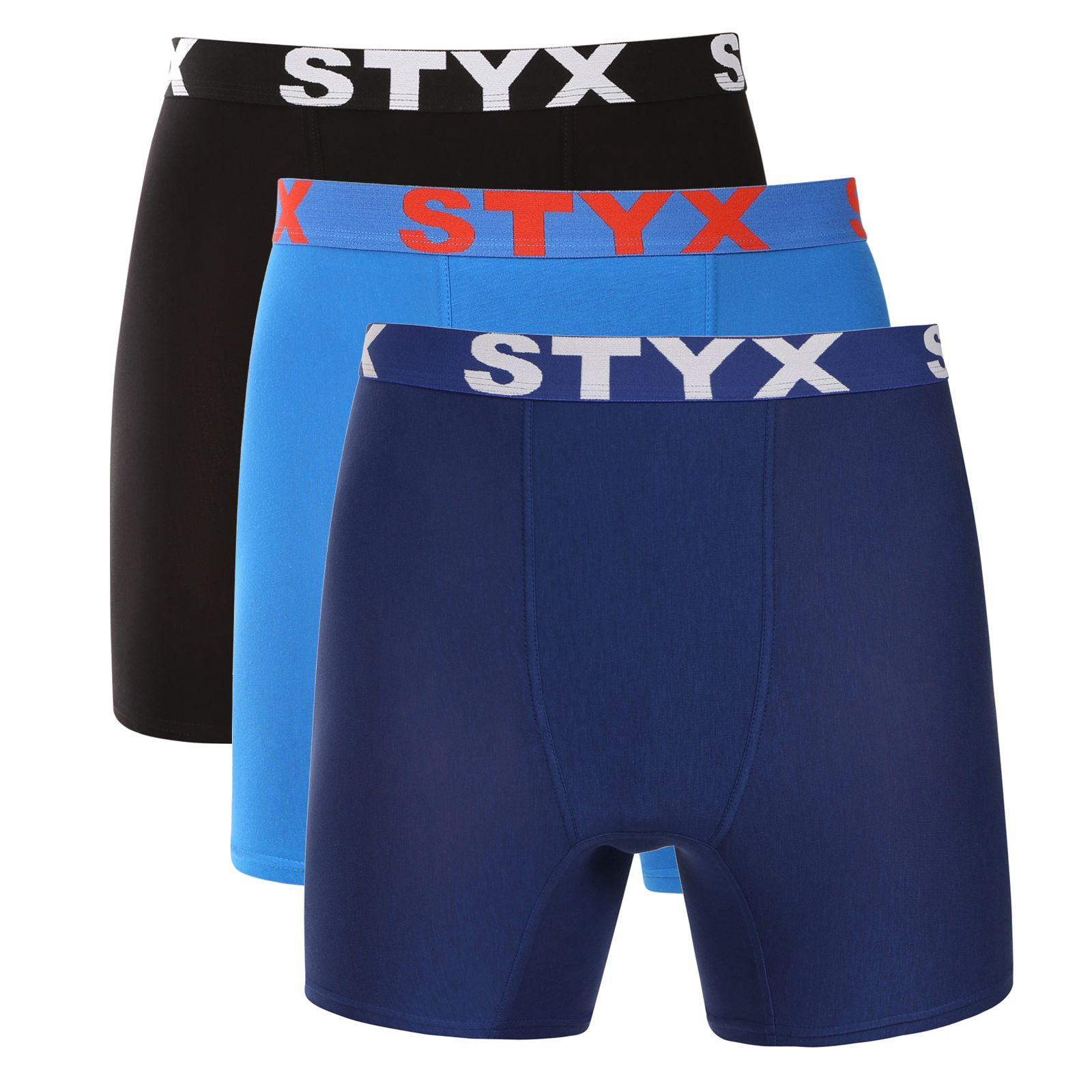 3PACK pánské boxerky Styx long sportovní guma vícebarevné (3UN09087) XL