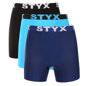 3PACK pánské boxerky Styx long sportovní guma vícebarevné (3UN09089) XL