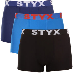 3PACK pánské boxerky Styx sportovní guma vícebarevné (3G09087) L