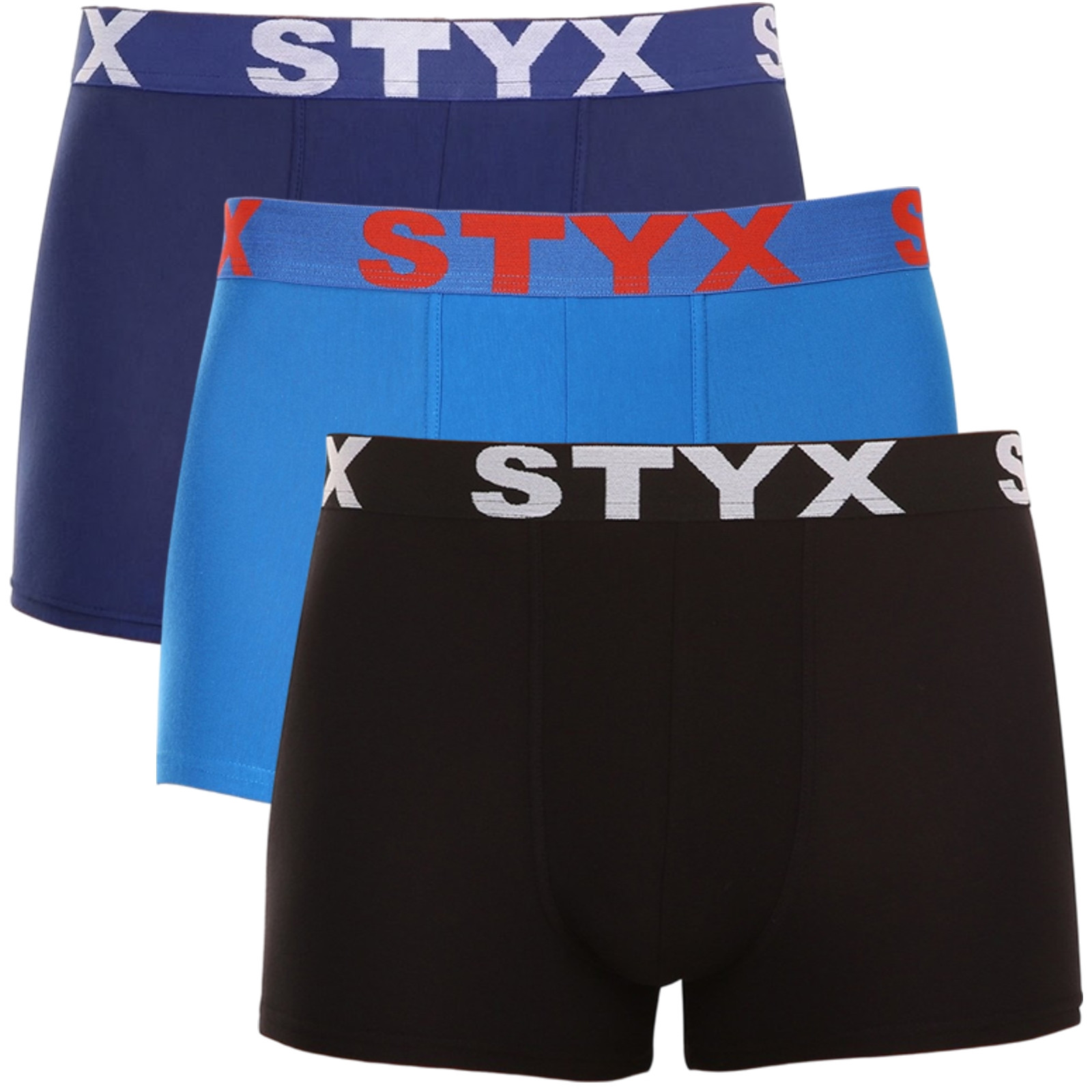 3PACK pánské boxerky Styx sportovní guma vícebarevné (3G09087) L