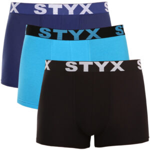 3PACK pánské boxerky Styx sportovní guma vícebarevné (3G09089) L