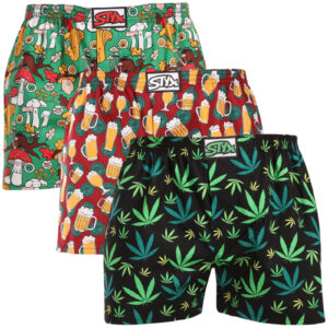 3PACK pánské trenky Styx art klasická guma vícebarevné (3A18589) L