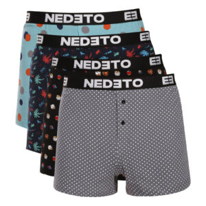 4PACK pánské trenky Nedeto vícebarevné (4NGV04) 3XL
