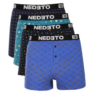 4PACK pánské trenky Nedeto vícebarevné (4NGV05) 3XL