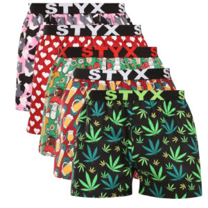 5PACK pánské trenky Styx art sportovní guma vícebarevné (5B1858901) L