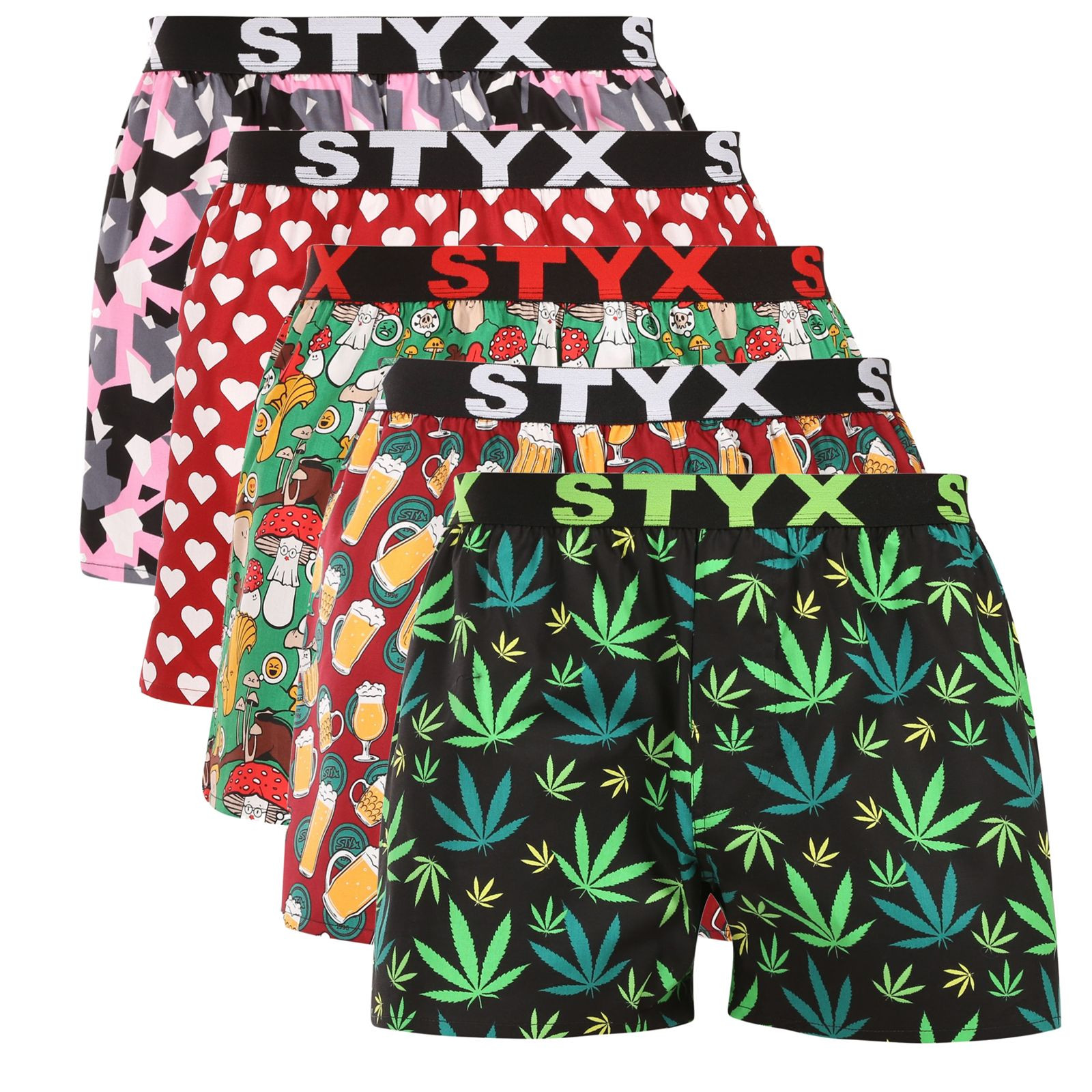 5PACK pánské trenky Styx art sportovní guma vícebarevné (5B1858901) L