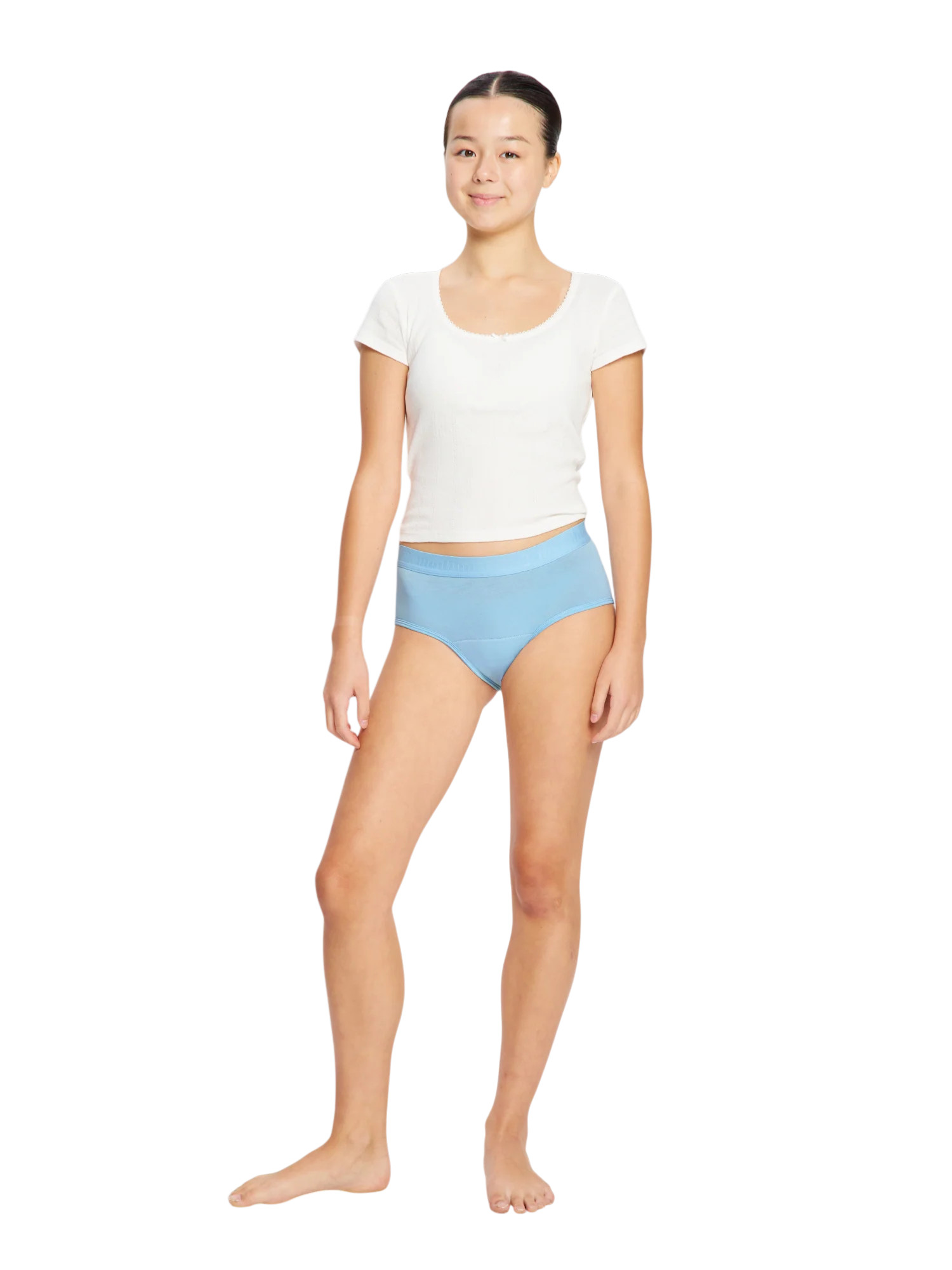 Dívčí menstruační kalhotky Modibodi Teen Hipster Boyleg Moderate Berry Blue Sorbet (DMKMTHBMBBS) 8-10 let