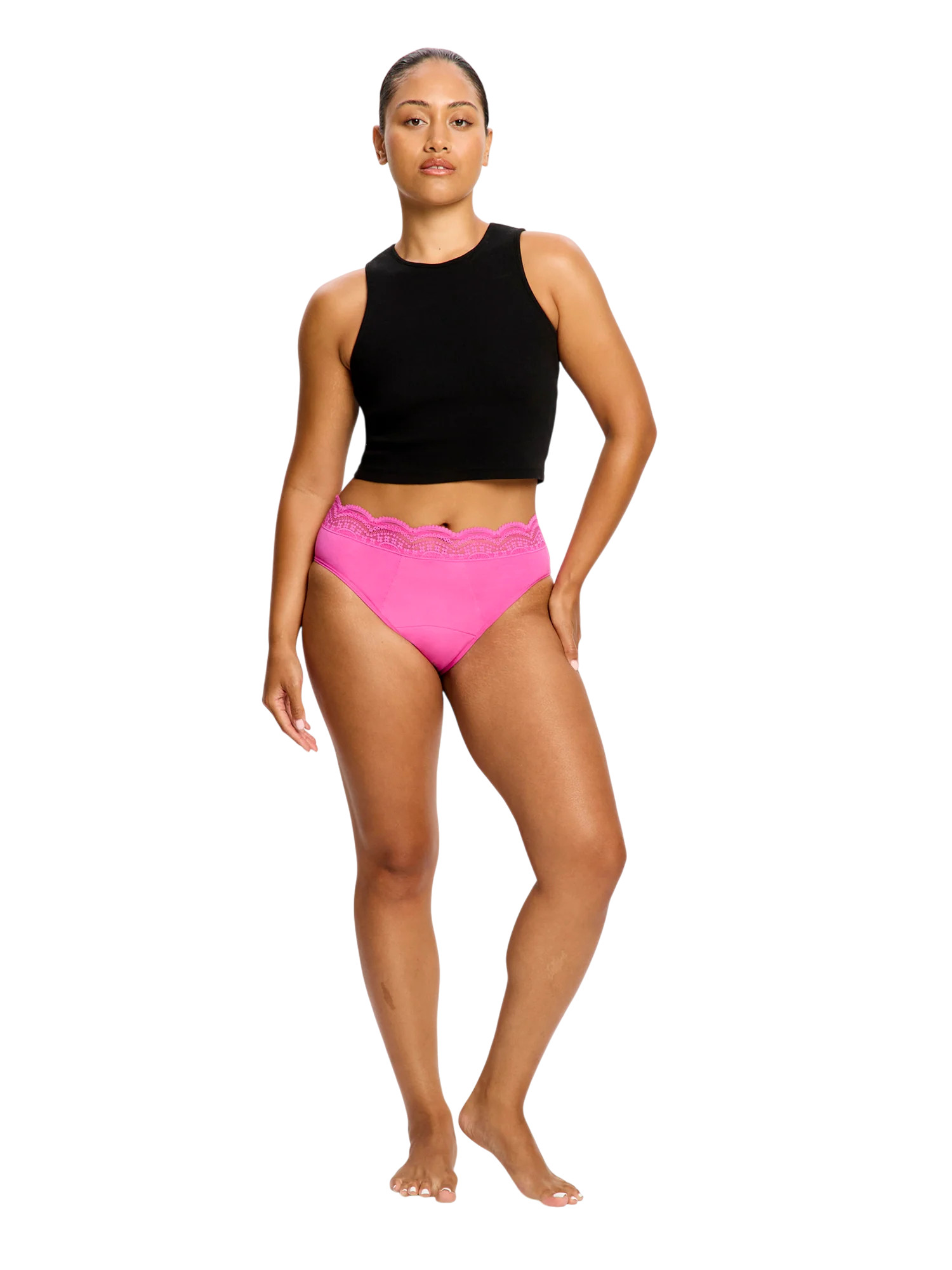 Menstruační kalhotky Modibodi Sensual Hi Waist Bikini Super Electric Fuchsia (MKMSEF) S
