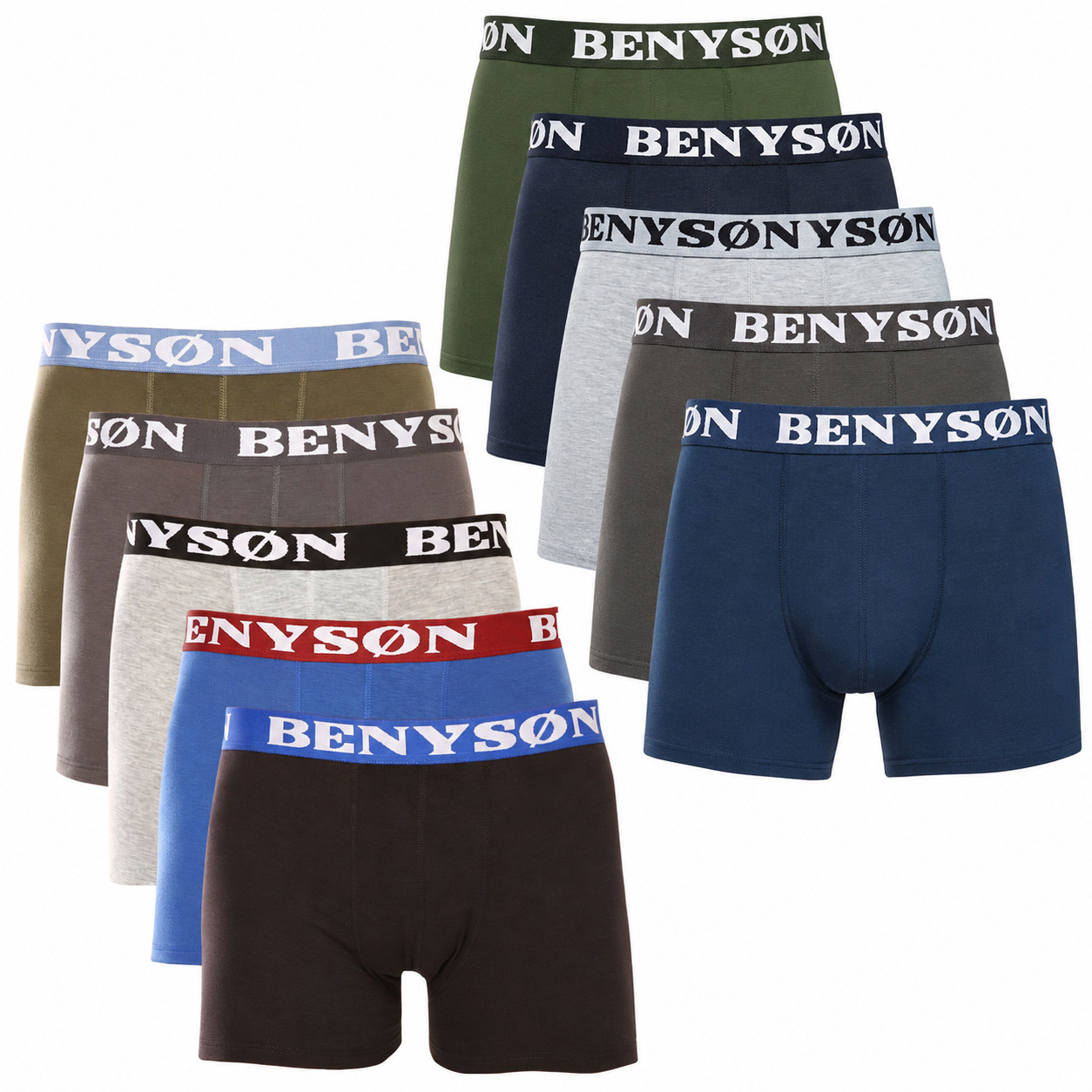 10PACK pánské boxerky Benysøn vícebarevné (4001/4002) M