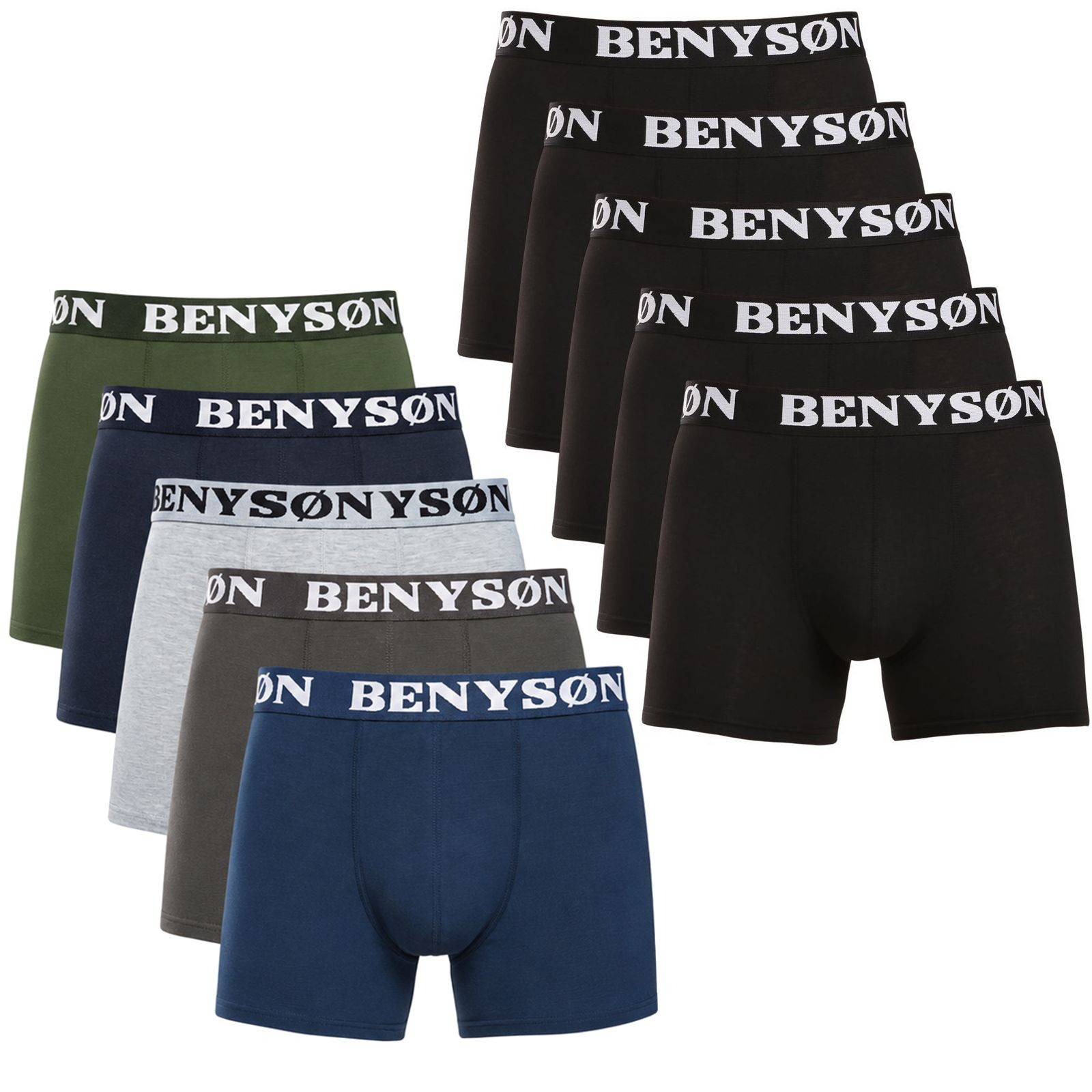 10PACK pánské boxerky Benysøn vícebarevné (4001/4004) M