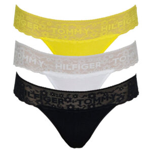 3PACK dámská tanga Tommy Hilfiger vícebarevná (UW0UW02036 0TK) M