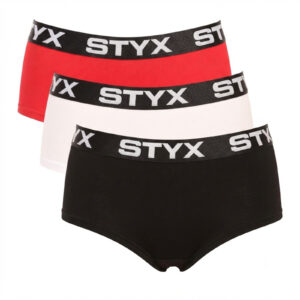 3PACK dámské kalhotky Styx s nohavičkou vícebarevné (3IN09014) M