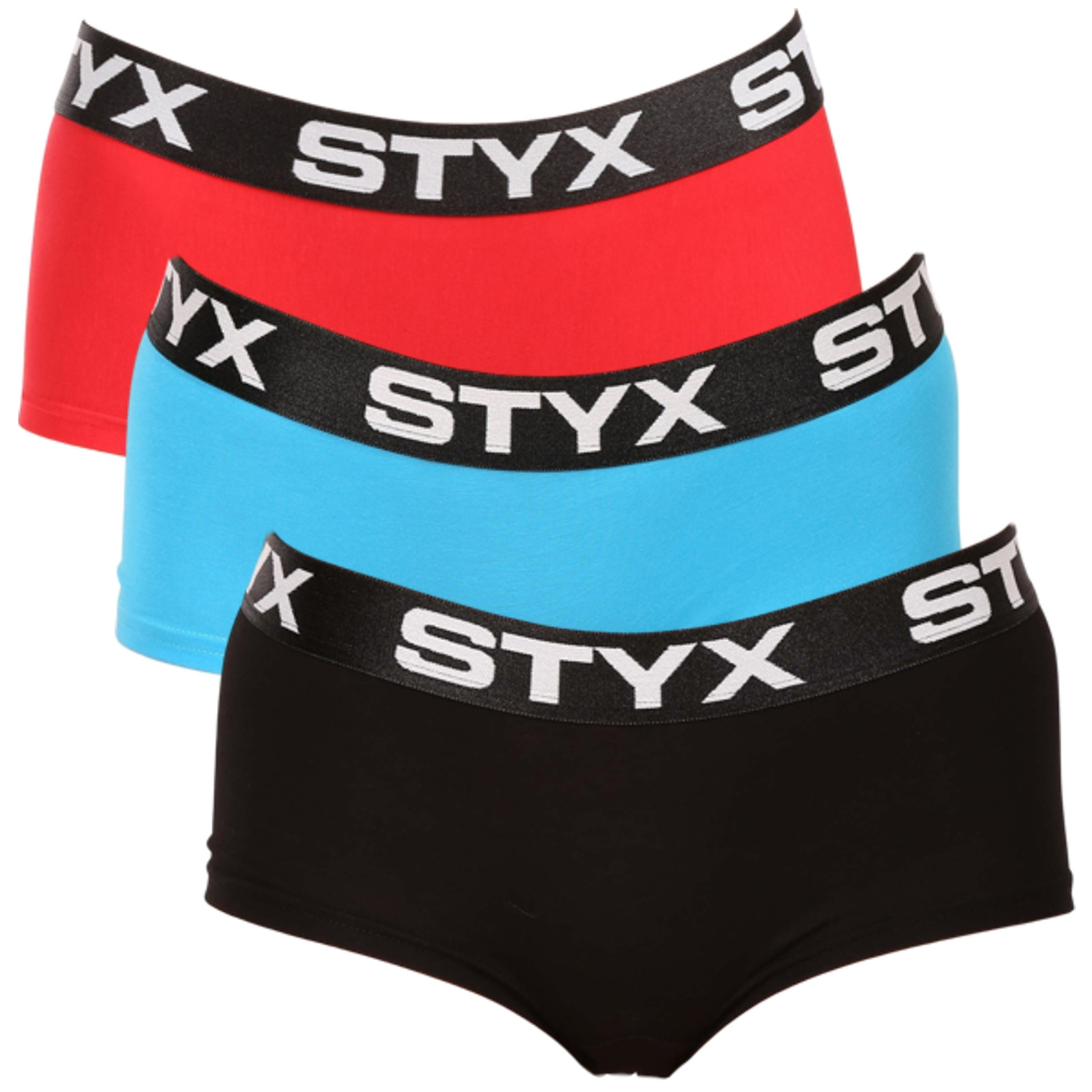 3PACK dámské kalhotky Styx s nohavičkou vícebarevné (3IN09049) M