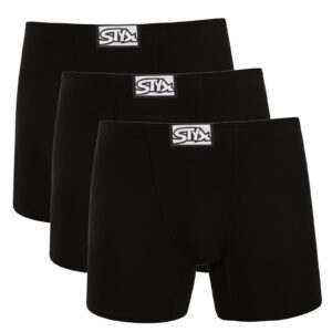 3PACK pánské boxerky Styx long klasická guma černé (3FN0960) M