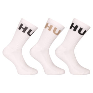 3PACK ponožky HUGO vysoké bílé (50531517 102) L