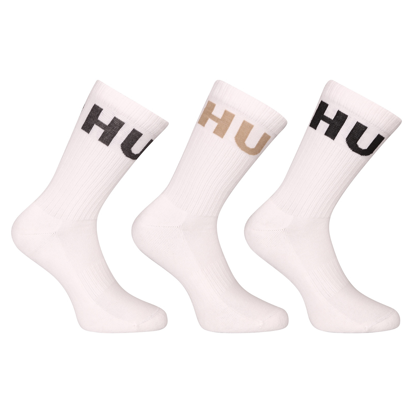 3PACK ponožky HUGO vysoké bílé (50531517 102) L