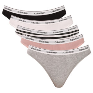 5PACK dámská tanga Calvin Klein vícebarevná (QD5221-H0T) XS