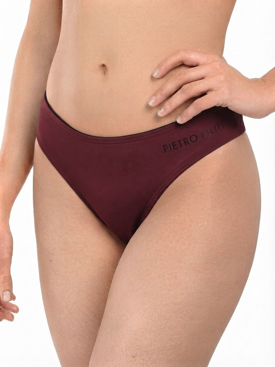 Dámské menstruační plavky Pietro Filipi Femme nízké heavy červené spodní díl (1PUWH1) 3XL