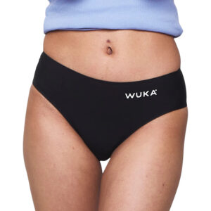 Dívčí menstruační kalhotky Wuka Stretch Bikini Brief Super Heavy bezešvé černé (WSBBSH) 8-12 let