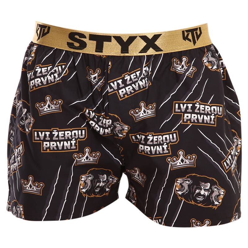 Pánské trenky Styx art / KTV sportovní guma - zlatá guma - limitovaná edice (BTZ960) XL