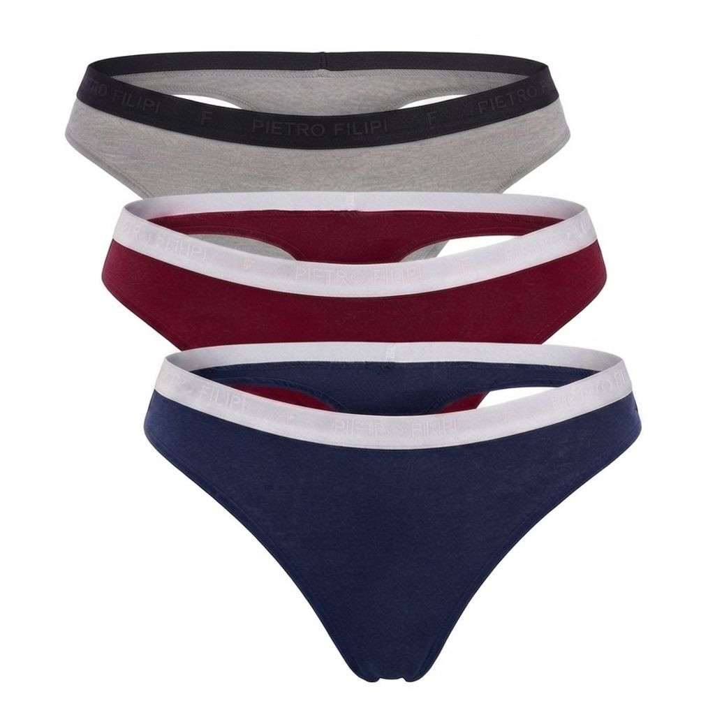 3PACK dámská tanga Pietro Filipi bambusová vícebarevná (3PLTV3) S