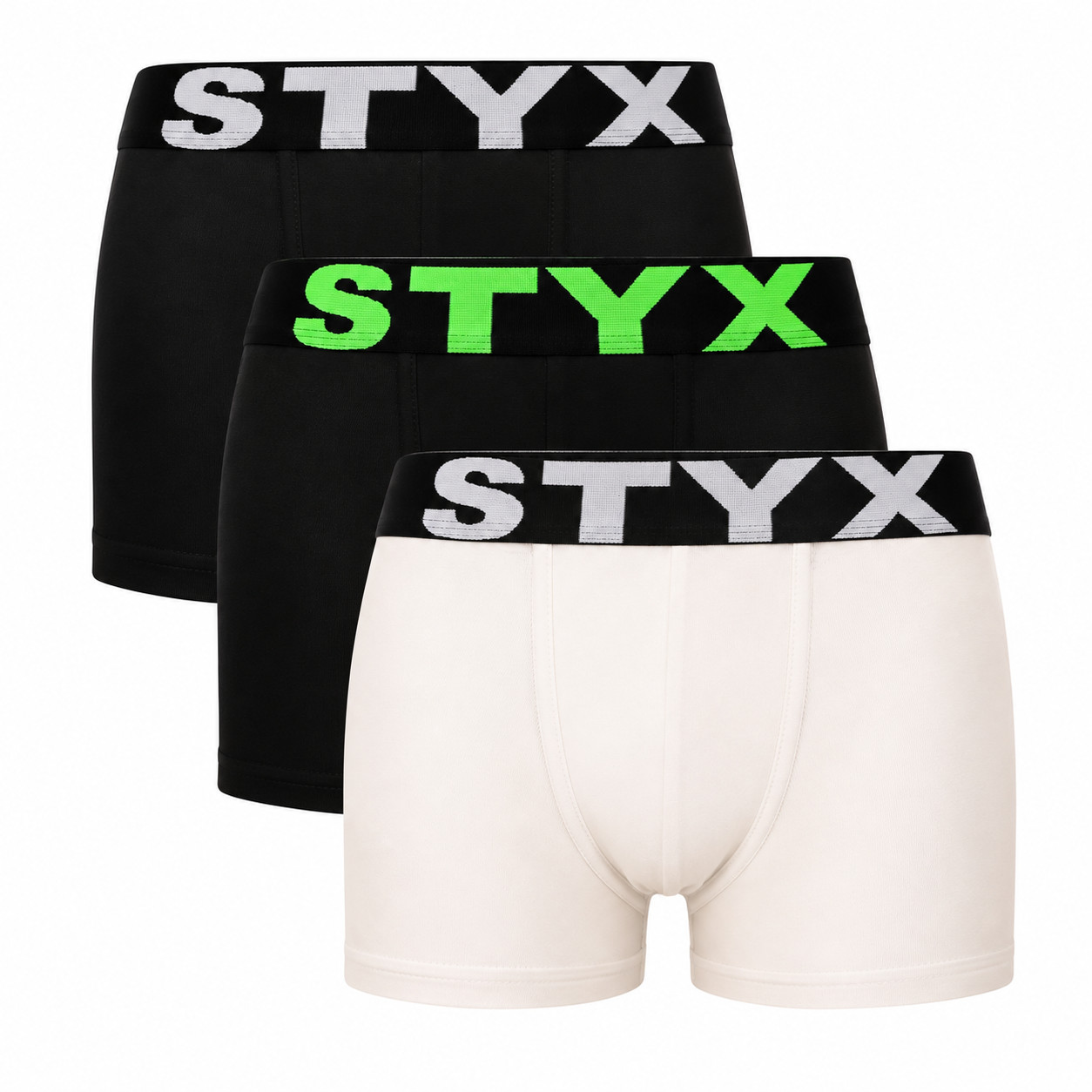 3PACK dětské boxerky Styx sportovní guma vícebarevné (3GJ09019) 4-5 let
