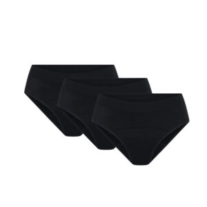 3PACK dívčí menstruační kalhotky Modibodi Teen Soft Stretch Seamless Hipster Bikini Moderate (DMKMTSSSHBM) 12-14 let