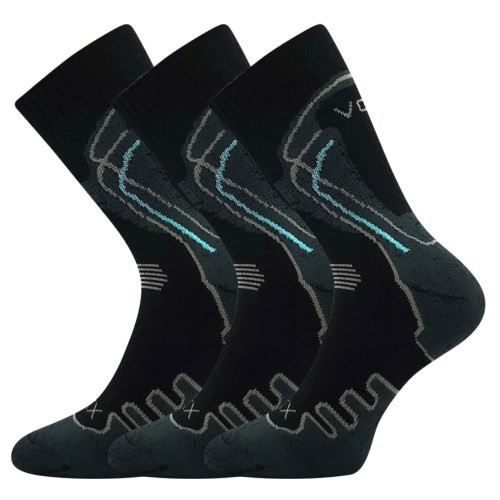3PACK ponožky VoXX trekingové černé (Limit) M