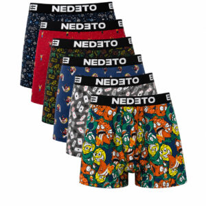 6PACK pánské boxerky Nedeto vícebarevné (6NBV1) S