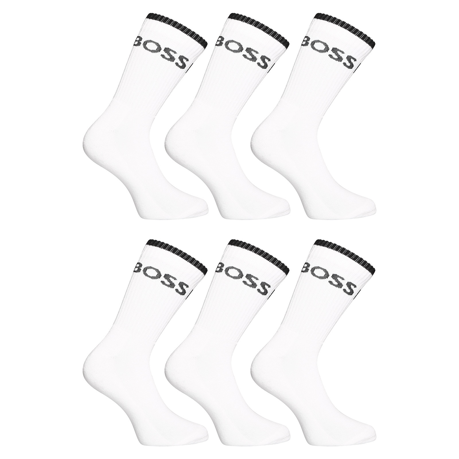 6PACK ponožky BOSS vysoké bílé (50510168 100) L