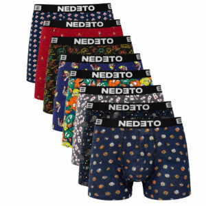 8PACK pánské boxerky Nedeto vícebarevné (8NBV7) S