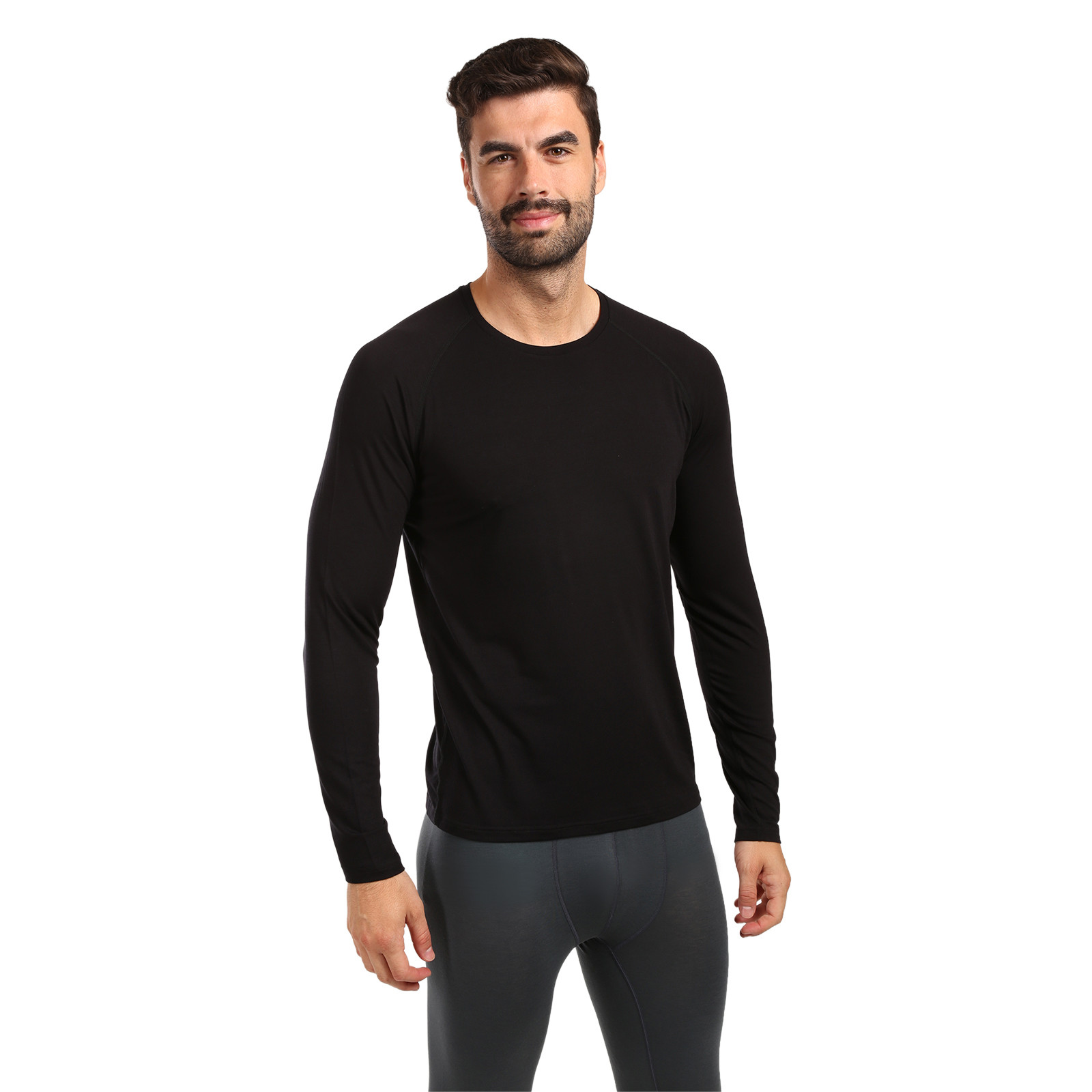 Pánské merino tričko Styx dlouhý rukáv černé (TDPT0960) M - Obrázek 2