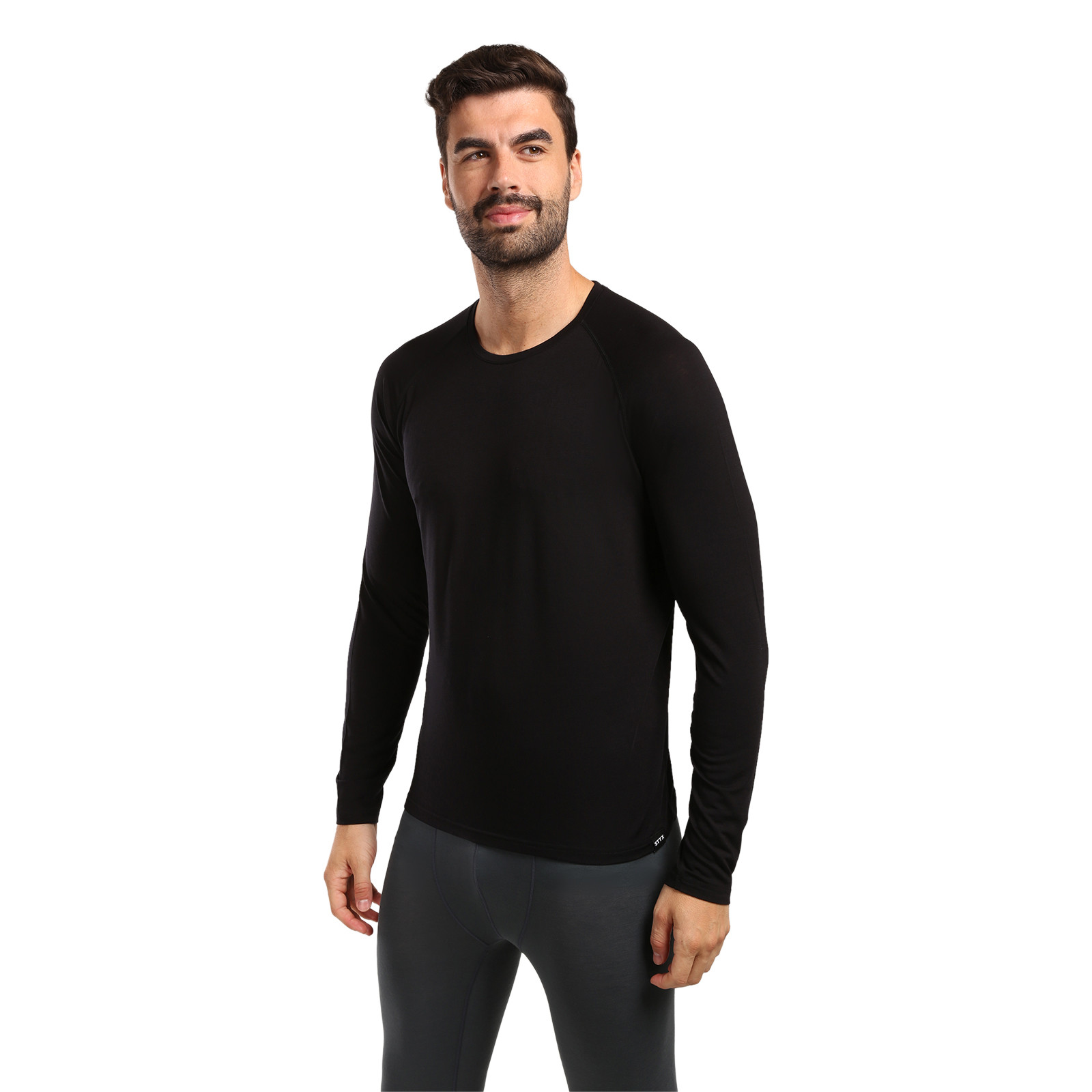 Pánské merino tričko Styx dlouhý rukáv černé (TDPT0960) M