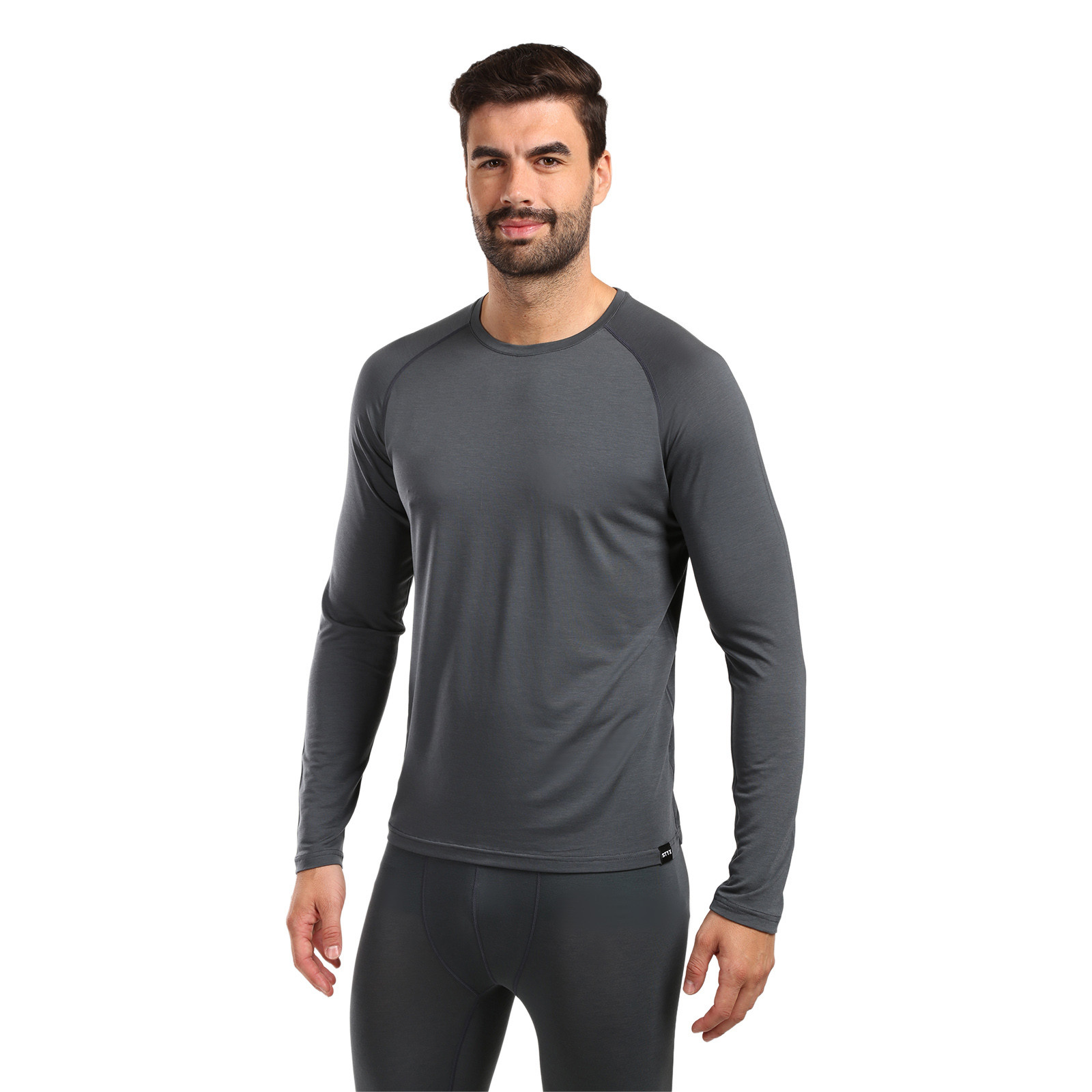 Pánské merino tričko Styx dlouhý rukáv šedé (TDPT1163) M