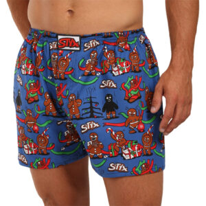 Pánské trenky Styx art klasická guma nadrozměr Vánoce perníčci (E1956) 3XL