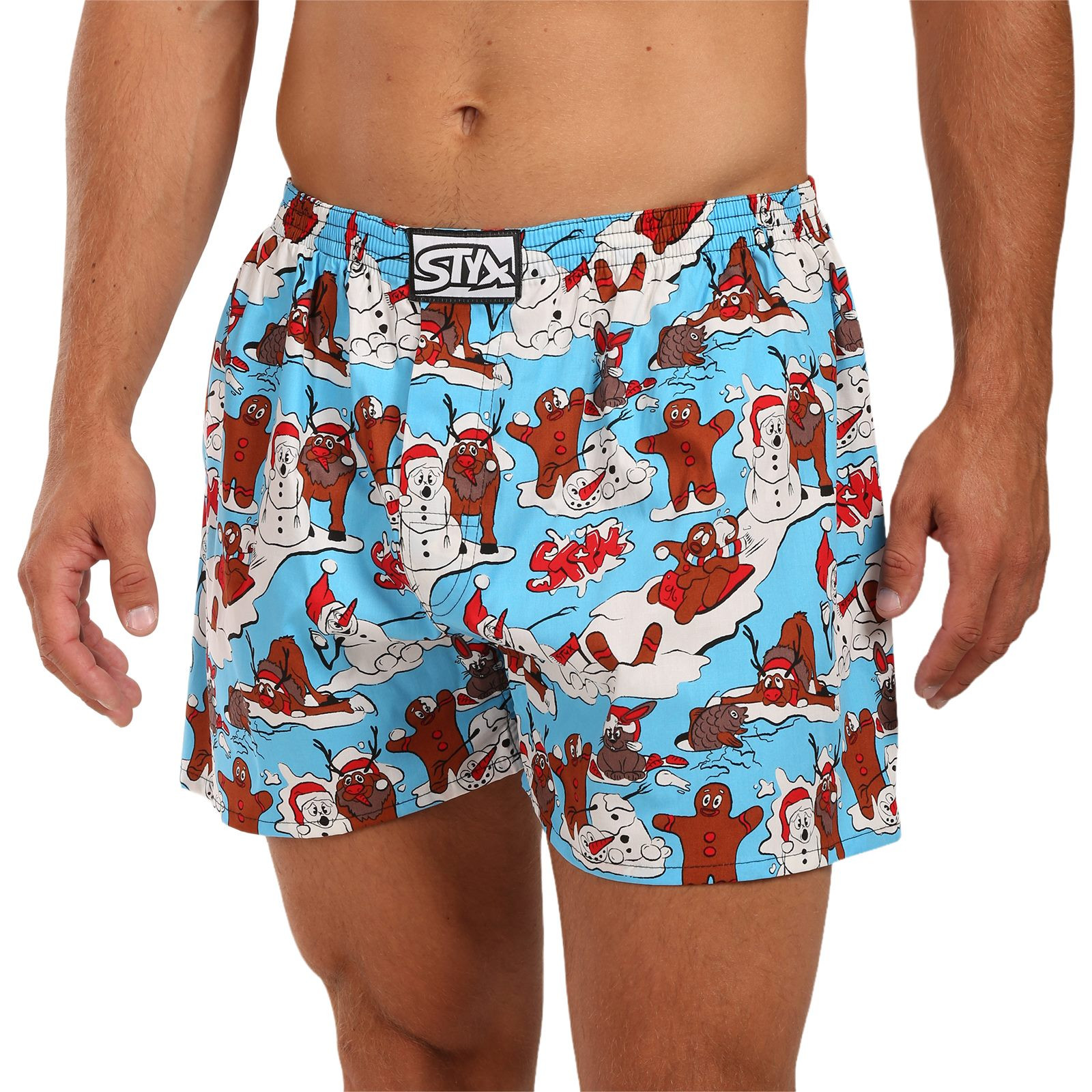 Pánské trenky Styx art klasická guma nadrozměr Vánoce zábava (E1958) 3XL
