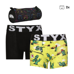 2PACK dětské boxerky Styx sportovní guma s penálem (2SPGJ6051) 4-5 let