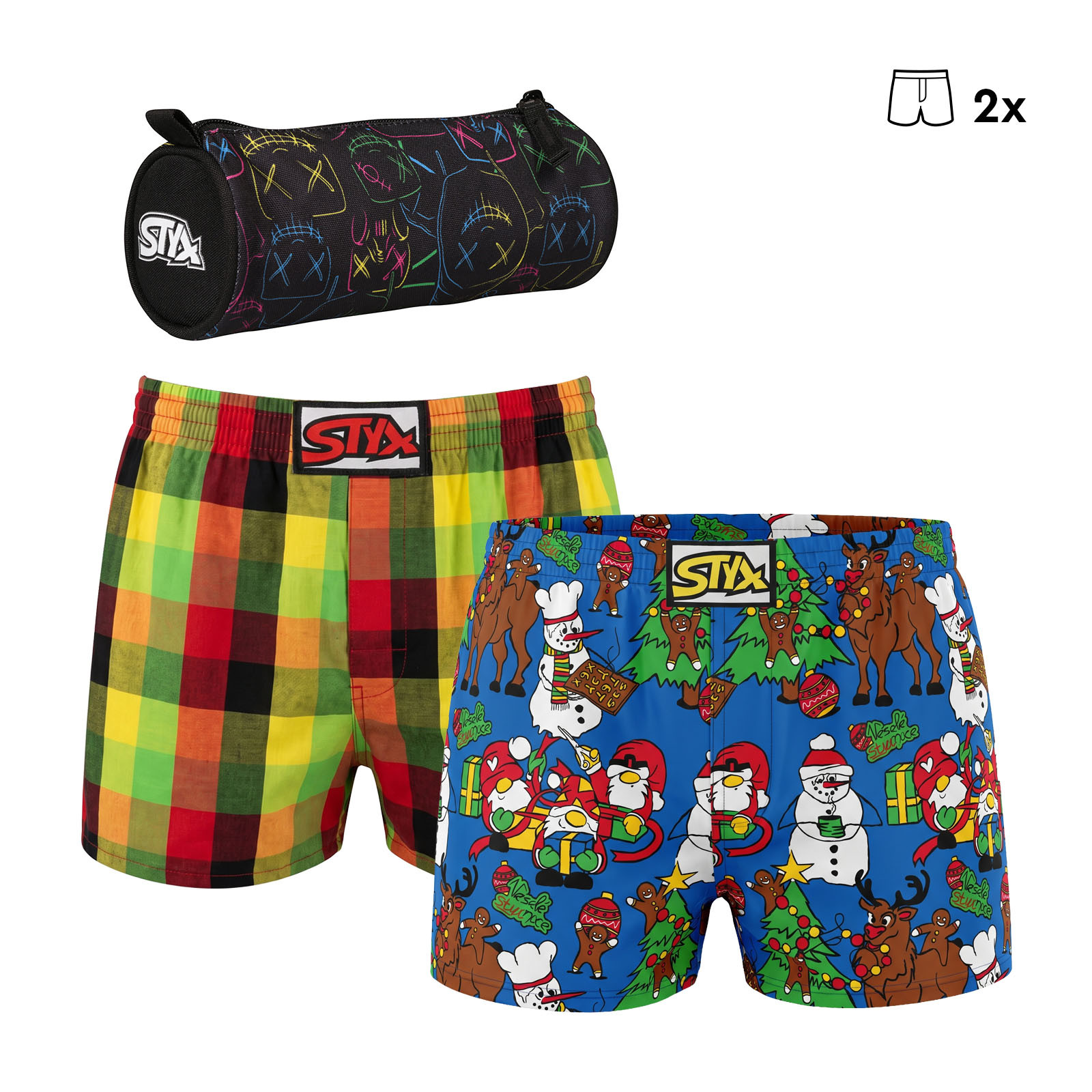 2PACK dětské trenky Styx klasická guma s penálem (2SPJ0457) 4-5 let