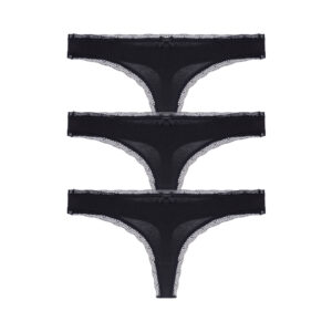 3PACK dámská tanga Dorina Essential Cotton černá (DCTH0013CO035-3X0009) L