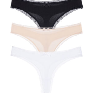 3PACK dámská tanga Dorina Essential Cotton vícebarevná (DCTH0013CO035-3X0190) XXL
