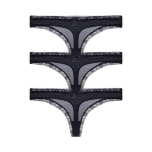 3PACK dámská tanga Dorina Essential Microfibre černá (DCTH0013MI138-3X0009) M