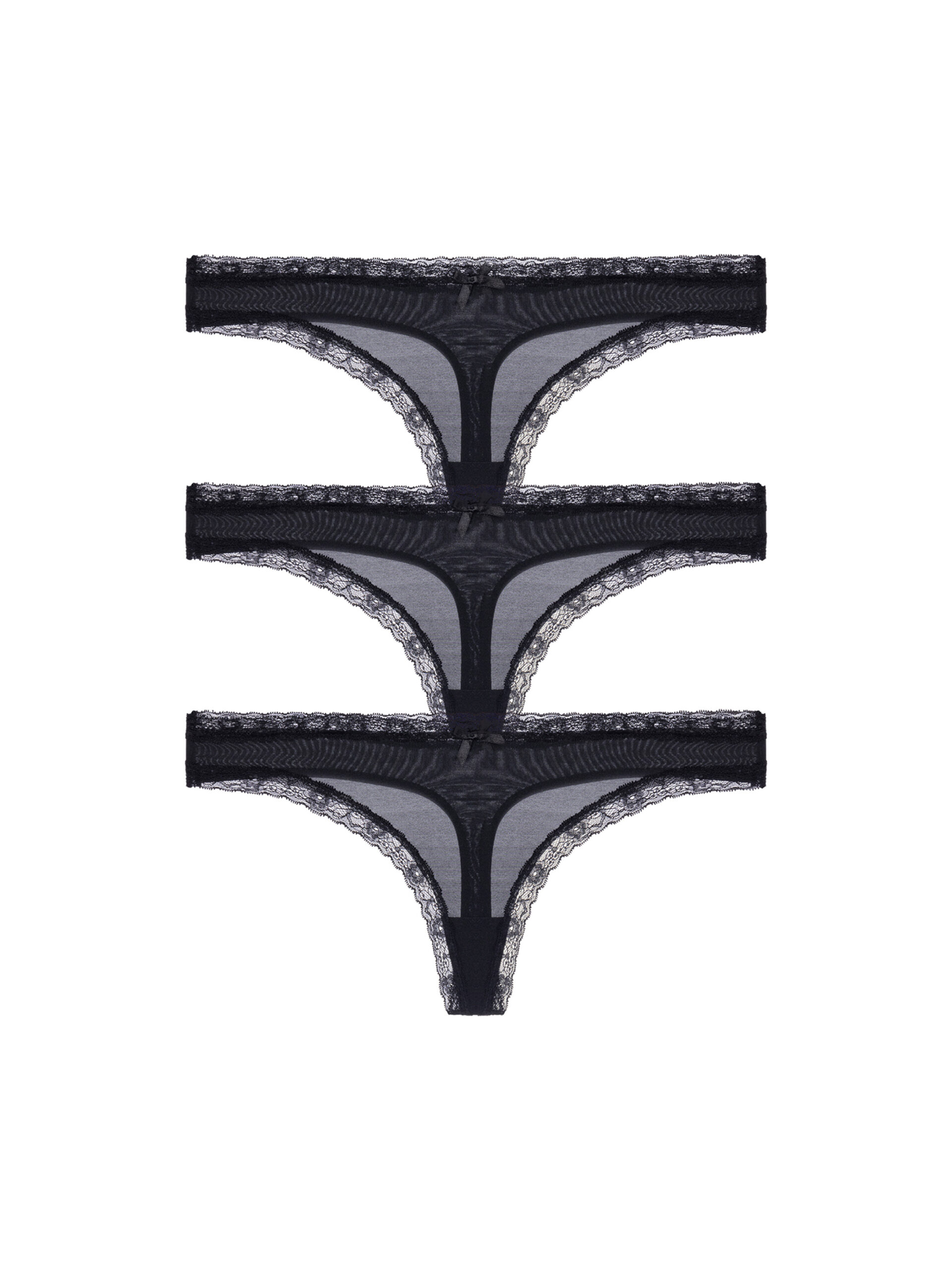 3PACK dámská tanga Dorina Essential Microfibre černá (DCTH0013MI138-3X0009) M