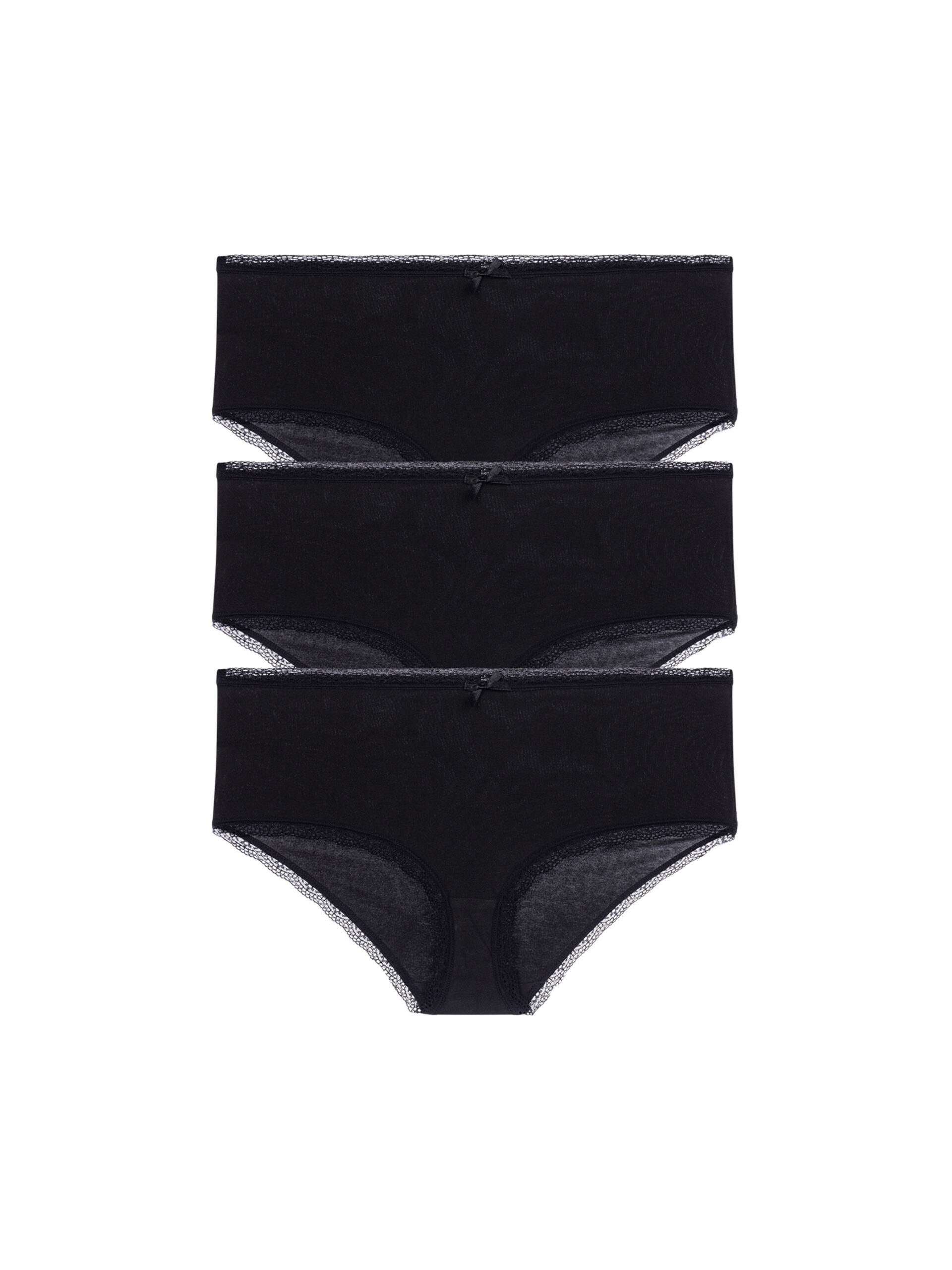 3PACK dámské kalhotky hipster Dorina Essential Cotton černé (DCMI0013CO035-3X0009) XXS