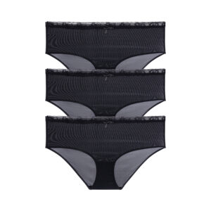 3PACK dámské kalhotky hipster Dorina Essential Microfibre černé (DCMI0013MI138-3X0009) XS